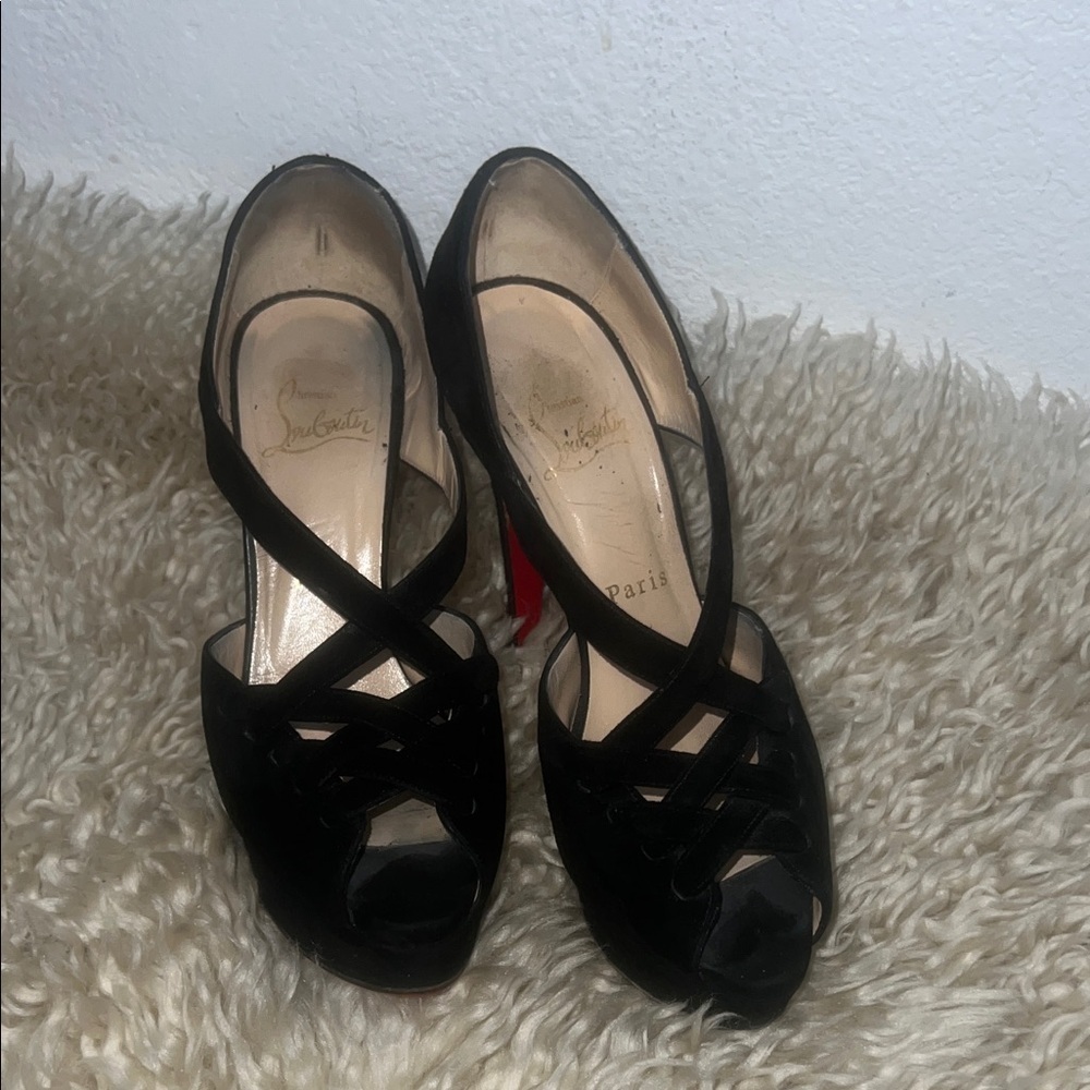 Christian Louboutin Black Suede Heels